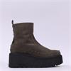 Marco Moreo Vale Stud Detail Wedge Boot - Olive Suede